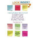 the book cover for how to look inside everyday executive functions, including an image of sticky notes