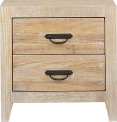 two drawers with black handles on each drawer