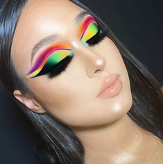 Face Play, Makeup Collage, Trending Makeup, Soft Eye Makeup, Extreme Makeup, Bold Makeup Looks, Shadow Makeup, Pride Makeup, Rainbow Makeup