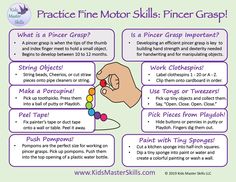 a poster with instructions on how to practice fine motor skills for kids in the classroom