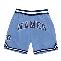 Custom Light Blue Navy-White Authentic Throwback Basketball Shorts Light Blue Shorts, Sports Fashion, Navy Shorts, Custom Lighting, Basketball Shorts, Short Jacket, Blue Shorts, Sport Fashion, Tshirt Colors