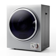 the front view of a washing machine on a white background