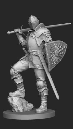 Knight Drawing Reference, Knight Reference, Templar Knight Tattoo, Knight Statue, Knight Drawing, 3d Karakter, Anime Knight, Armor Drawing, Digital Sculpture