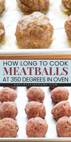 Find out How Long to Cook Meatballs at 350 Degrees in an Oven! This easy kitchen guide will give you cooking tips and tricks for making homemade meatballs. What a simple dinner idea for the family! Pin it now!