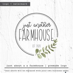 the logo for just another farmhouse house, which has been designed to look like an oval frame