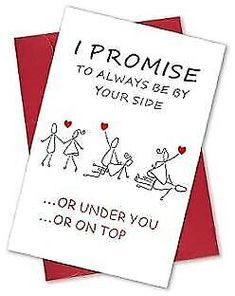 two cards with the words i promise to always be by your side or under you on top