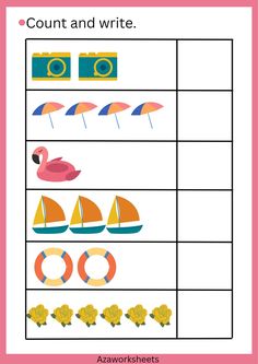 a printable worksheet for kids to learn how to count and write