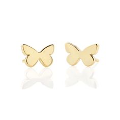 These elegantly simple butterfly stud earrings come in 18K gold vermeil and sterling silver. Purchase these butterfly earrings for your next summery event!