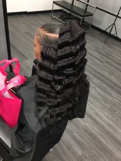 Crimped Hairstyles, Half Up Half Down Hairstyle, Down Hairstyle, Weave Ponytail Hairstyles, Sleek Ponytail Hairstyles, Hair Crimper, Black Ponytail Hairstyles, Crimped Hair, Quick Weave Hairstyles