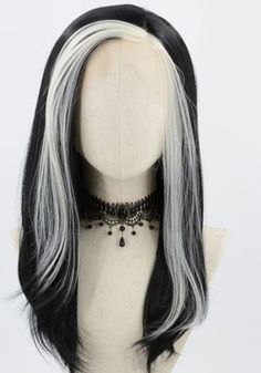 Gothic Wigs, Black And White Wig, Black And White Hair, Hair Inspiration Long, Cosplay Hair, Fantasy Hair, Hair Dye Colors