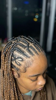 ig: braids.by.cass | neat stitch braids tribal braids heart fulani black girl Tribals With Knotless Braids Color, Knotless Parts, Fulani Stitch Braids, Fulani Braids With Color, Tribals With Knotless Braids, Fulani Knotless, Kiddie Hairstyles, Braids Heart, Heart Braids