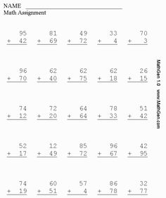 addition worksheet for grade 1 students to help them learn how to sub and sub