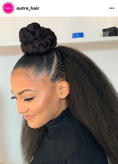 Outre Hair, Side Ideas, Shaved Side, Natural Hair Stylists, Black Ponytail Hairstyles, Growing Strong, African Hair, Bun Hairstyle