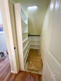 the closet is empty and ready to be used for storing items or other things in