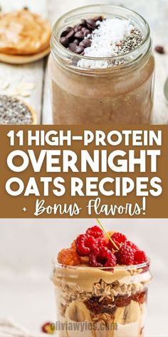 Need a breakfast that will keep you full all day? These high protein overnight oats with almond milk, high protein meals vegan, overnight oats protein, high protein meals recipes, and overnight oats healthy recipes are packed with protein and flavor. Pin this for your next meal prep session! High Protein Overnight Oats Healthy, Overnight Oats Protein, Oats In A Jar, Oats Protein, Overnight Oats In A Jar, Healthy Breakfast Choices