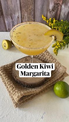 If you love margaritas you need to try this one. 

Golden kiwis have a sweeter taste making it perfect for this drink. You can use normal ripe kiwi too.

Having fresh fruit juices in cocktails make them taste so much better and you get one of your five a day right?

Ingredients 
 • 1 Golden Kiwi
 • 25 ml agave syrup
 • 30 ml lime juice (juice of 1 lime) 
 • 50 ml tequila or Mezcal 
 • Salt for garnishing the glass - I used Himalayan salt cause it has a nice pink tint 

Method
 • Peel the kiwi, then cut a thin slice out for garnishing and shop the rest into cubes
 • Place these cubes with the agave syrup and lime juice in a glass and muddle until you have broken down the fruit (you can blitz this if you want)
 • Place the juice in a shaker along with some ice and tequila. Give it a good Kiwi Margarita, Golden Kiwi, Fresh Fruit Juice, Best Shakes, Taste Made, Agave Syrup, Cocktail Making, Sweet Taste, Fruit Juice