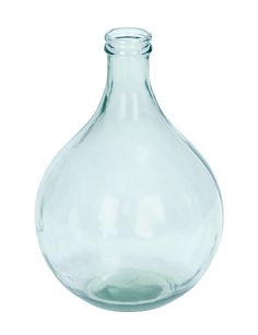 a clear glass vase is shown on a white background