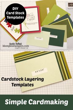 cardstock layering templates for cardmaking with the text, diy card stock templates