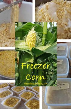 the process of making freezer corn is shown