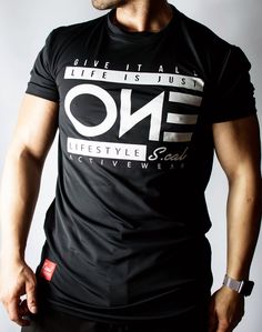 Life Is One - Black Gym Joggers, Mens Gym, Live Your Dreams, Gym Apparel, Summer Tshirt, Trendy Shirt Designs, Sleeveless Hoodie, Polo T Shirts