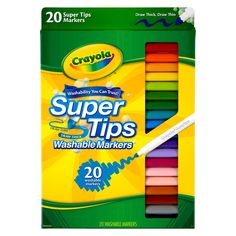 crayon super tips washable markers, 50 count