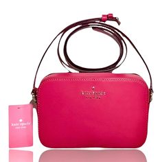 *New With Tags* Kate Spade Staci Mini Camera Bag Color: *Pink Ruby Details: *4.9"H X 7.4"W X 2.1"D *Strap Drop: 22" *Saffiano *Ksny Metal Pinmount Logo *Two Way Spade Jacquard Lining *Interior: 4 Credit Card Slots *Exterior: Slip Pocket On Back *Zip Closure *Dust Bag Not Included *Imported *Style # Wlr00686 #Ksny [Smoke-Free Home] Pink Mobile Phone Bag In Rectangular Case, Pink Mobile Phone Bag In Rectangular Shape, Kate Spade Rectangular Bag With Cell Phone Pocket, Kate Spade Mobile Phone Bag For Travel, Kate Spade Mobile Phone Bag For Everyday Use, Kate Spade Mobile Phone Shoulder Bag For Travel, Kate Spade Travel Shoulder Bag With Mobile Phone Pocket, Kate Spade Everyday Shoulder Bag, Kate Spade Rectangular Everyday Bags