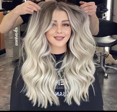 Long Haircuts Before And After, Platinum Blonde Smudge Root, Platinum Root Smudge, Platinum Blonde With Money Piece, Platinum Blonde With Root Smudge, Dark Roots Blonde Hair Balayage Platinum, Ash Blonde Root Smudge, Platinum Ombre Hair, Blonde Balayage With Shadow Root