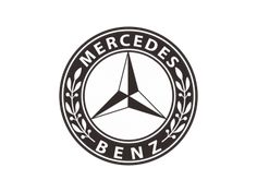 the mercedes benz logo in black and white