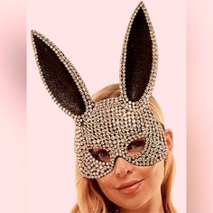 This Sexy Bunny Mask Is Covered In Iridescent Rhinestones. It’s A Great Addition To A Sexy Bunny Halloween Costume Or Great For Playing Dress Up. Only 1 Available. Brand New!! Get It In Time For Halloween Sizes Of Stones May Vary As Mask Are Hand Crafted Halloween Chic, Bunny Halloween, Bunny Halloween Costume, Bunny Mask, Play Pretend, Only 1, Playing Dress Up, 3d Print, In Time