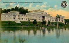 an old postcard shows the state capitol building, as seen from across the lake