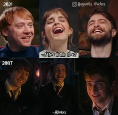 harry potter and his friends are laughing for the first time in their lives, as well as one another