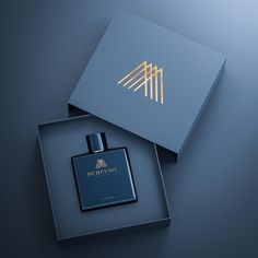 Navy luxury perfume bottle and box logo ... | Premium Psd #Freepik #psd #spray-mockup #spray-bottle #product-branding #cosmetic-bottle Sillage Perfume, Luxury Perfume Packaging, Perfume Logo, Perfume Bottle Design, Perfume Box, Luxury Cosmetics, Sample Box, Cosmetic Box