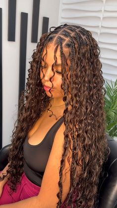 .⭐️medium bohemian⭐️ .. . . .2 bundles of deep curl used color 2 Human hair @mamacita__hair . #ombrebraids #newarkbraider #gypsybraids… | Instagram Short Box Braids Hairstyles, Hairstyles Pictures, Big Box Braids Hairstyles, Feed In Braids Hairstyles, Goddess Braids Hairstyles, Box Braids Hairstyles For Black Women, Braided Cornrow Hairstyles, Braids Hairstyles Pictures, Quick Braided Hairstyles