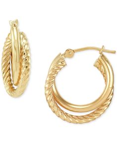 in stock Double Hoop Earrings, Twist Style, Small Hoop Earrings, Jewelry Accessories Ideas, Beautiful Earrings, Beautiful Jewelry, Jewelry Watches, Gold Bracelet, Jewelry Accessories