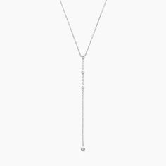 Riata Diamond Pendant - Silver. Four bezel-set diamonds are effortlessly suspended along a lustrous chain in this sleek lariat-style necklace (1/10 total carat weight). Lariat Style Necklace, Bezel Set Diamond, Brilliant Earth, Fashion And Design, Pendant Silver, Style Necklace, Bezel Setting, Diamond Pendant, In Fashion