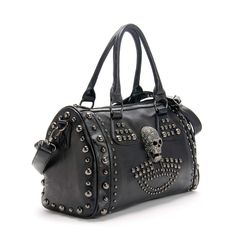 PRICES MAY VARY. HIGH QUALITY MATERIAL: This skull bag is made of soft synthetic washed leather with heavy duty zipper, studs, and skull hardware. Top handles style with removable and adjustable shoulder strap SKULL HANDBAG INNER STRUCTURE: There are 1 x large main compartment; 2 x slot pockets for phone and cards; 1 x backwall zipper pocket for money wallet; 1 x outer anti-thief back zipper pocket; Multi-Pockets and Large Capacity SUITABLE OCCASION: There is a hand strap and a detachable and ad Skull Handbags, Skull Tote Bag, Skull Bags, Estilo Punk, Style Punk, Trendy Handbags, Black Tote, Steam Punk, Gothic Fashion