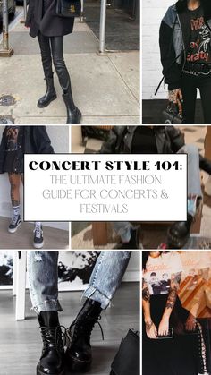 Rock the stage with these fierce women's concert outfit ideas! From edgy leather
 jackets to statement band tees, we've got you covered Rocker Chic Outfit Winter, Mid Size Rock Concert Outfits, What To Wear To A Band Concert, What To Wear To A Tool Concert, What To Wear To A Depeche Mode Concert, Rock Concert Outfit Jeans, Alternative Concert Outfit Winter, Cute Metal Concert Outfits, Outdoor Rock Concert Outfit Fall