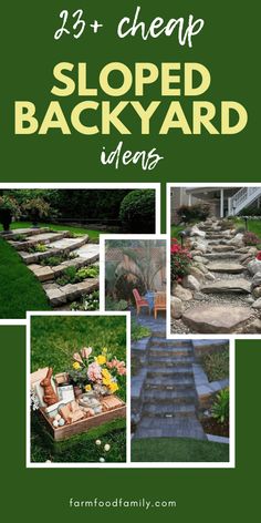 Small Sloped Backyard, Sloped Backyard Landscaping Ideas, Slope Landscaping, Landscaping Ideas On A Budget