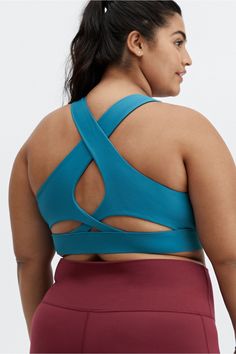 No-Bounce Sports Bra Fabletics blue female Activewear >> Womens >> Sports Bras >> High Impact Knit plus Training 4-Way Stretch/Moisture-Wicking/Removable Bra Cups/Strappy/UPF Protection The high-impact support you need Activewear With Arch Support For Workout, Compressive Activewear With Arch Support For Workout, Fitted Sports Bra With Arch Support For Yoga, Stretch Activewear With Arch Support For Yoga, Supportive Blue Yoga Activewear, Female Activewear, Womens Sports, High Impact Sports Bra, Bra Cups