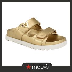 in stock Footbed Sandals, Lug Sole, Pick Up, In Store, Buy Online, Sandals, ? Logo, Free Shipping, Gold