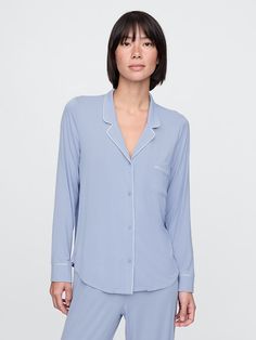 Saw this on Gap: Sleep Shirt, Pajama Shirt, Raw Material, The Gap, Toddler Gifts, Lapel Collar, New Woman, Piping, Baby Toddler