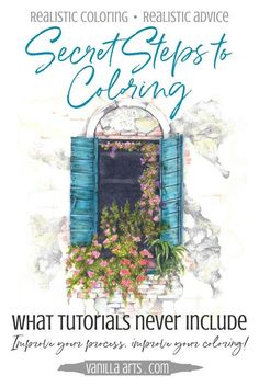 an image of a window with blue shutters and flowers on it, in front of the words top secret steps