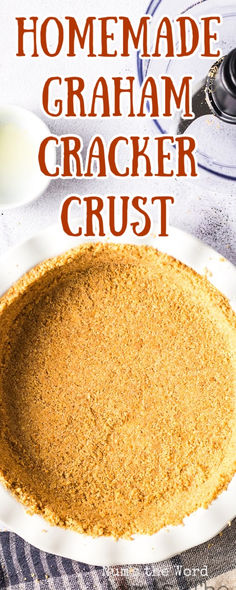 homemade graham cracker crust in a white bowl