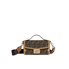 1:1 Replica Bags  Measurements: 21 x 7 x 11 cm / 8.3 x 2.8 x 4.3 inches   Baguette Soft Trunk bag made of fabric with jacquard FF motif.  Flap with magnetic FF clasp  Embellished with brown leather Fendi Baguette Soft Trunk, Trunk Bag, Fendi Baguette, Fendi Bags, Bag Making, Trunk, Brown Leather, Fendi, Leather