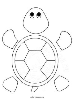 a turtle that is drawn in the shape of a circle with two eyes and one nose