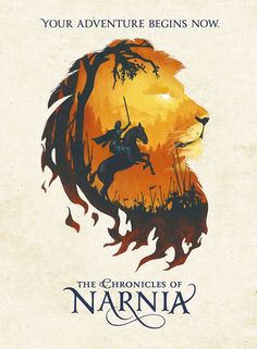 the chronicles of narnia poster with an image of a man on a horse