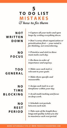 an orange and white poster with the words 5 do's to do list on it