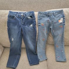 Cat & Jack 5t Toddler Girls Jeans Worn Once In Excellent Condition Jumping Beans 4t Toddler Girls Jeans With Embroidered Flowers New With Tags, Never Worn. Toddler Boy Jeans, Kids Uniforms, Toddler Jeans, Khaki Jeans, Black Jeggings, Denim Jeggings, Pull On Jeans, Jumping Beans, Girls Denim