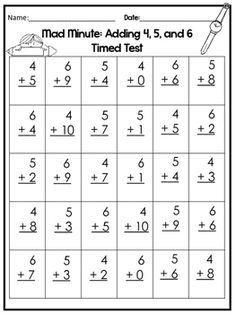 a worksheet for adding 1, 2 and 3 times