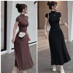 Stylish Maxi Dress, Body Hugging Dress, Easy Hairstyles For Thick Hair, Short Maxi Dress, Body Dress, Maxi Dress Cotton, Turtle Neck Dress, Date Outfits, Long Maxi